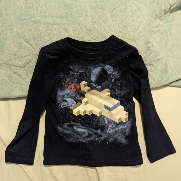 𝅺CHILDREN'S Place Block Space Shuttle Long Sleeve Tee - Picture 1 of 1